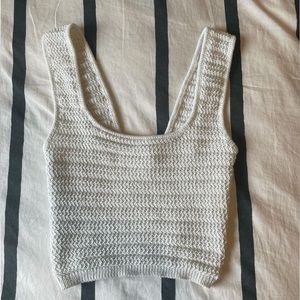 h&m white knit tank